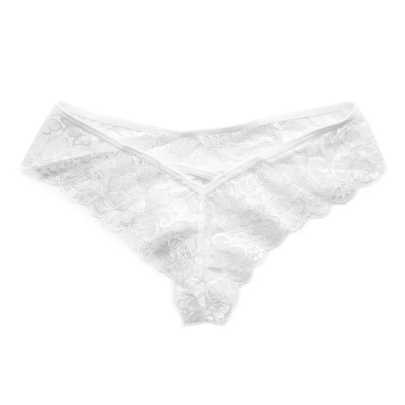 Летние сексуальные женские трусики размера плюс, S/M/L/XL/2XL, стринги с высокой талией, прозрачные трусики, кружевные Эротические трусики - Цвет: white panty