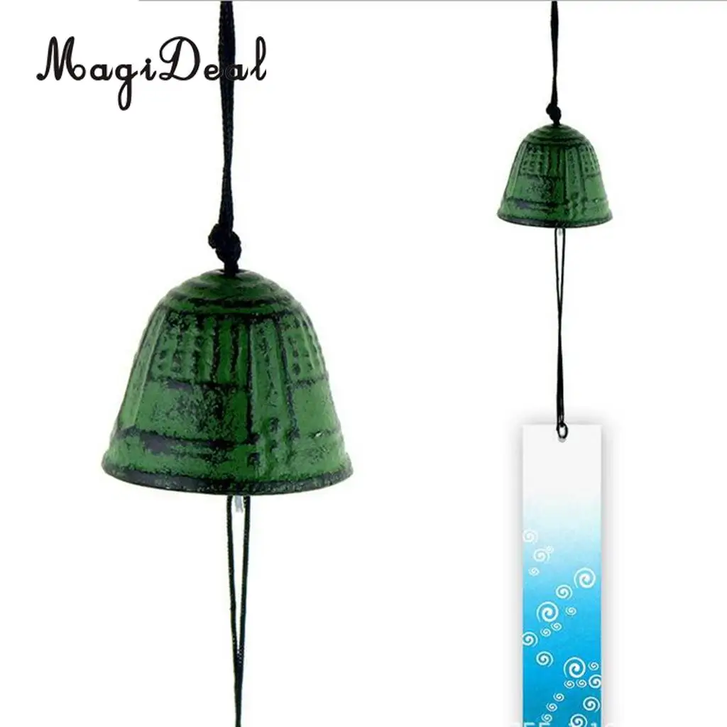MagiDeal Traditiona Japanese Furin Wind Chime Nambu Cast  Iron bell Iwachu Bells  Flower-shaped 16