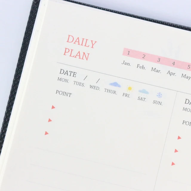 domikee hardcover 365 days daily planner notebook stationery fine monthly and daily planner