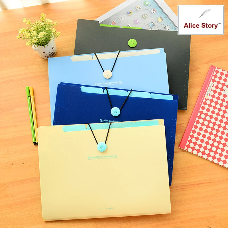 Simple plastic 5 section index band folder document file storage organizer filling stationery A4 size Expanding wallet 4 colors Simple plastic 5 section index band folder document file storage organizer filling stationery A4 size Expanding wallet 4 colors