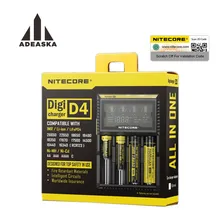 Nitecore original D4 digicharger ЖК-дисплей Дисплей Универсальный Зарядное устройство Fit 18650 14500 16340 26650 18350 с зарядный кабель