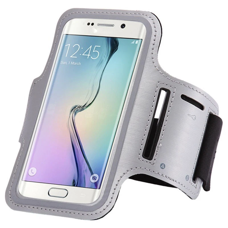 Спортивная повязка на руку для бега чехол для samsung Galaxy S10e S10 S9 S8 S7 S6 край A8 A6 плюс A7 A5 A3 J7 J5 J3 Note 8, 9, 10, 5 г - Цвет: Серый