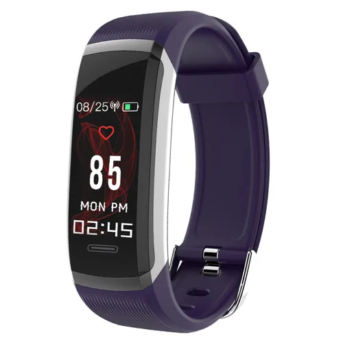 LERBYEE цветной экран Смарт-браслет GT101 Водонепроницаемый 24 часа монитор сердечного ритма фитнес-трекер Bluetooth Смарт-часы для спорта - Цвет: Purple