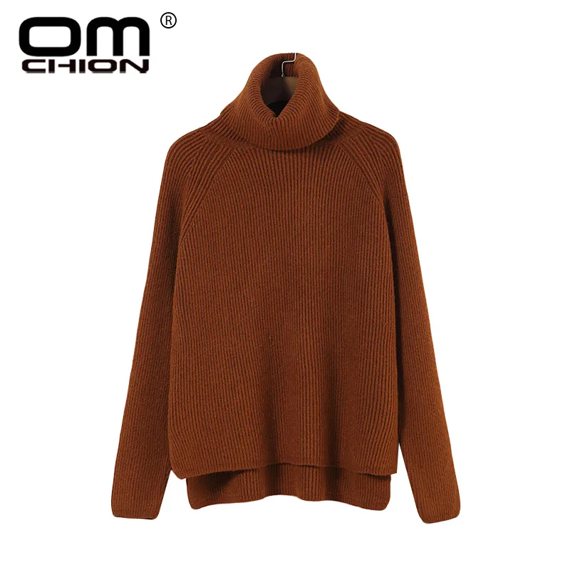 Свитер с высоким воротом OMCHION Pull Femme Осенний/зимний свитер для женщин Свободный