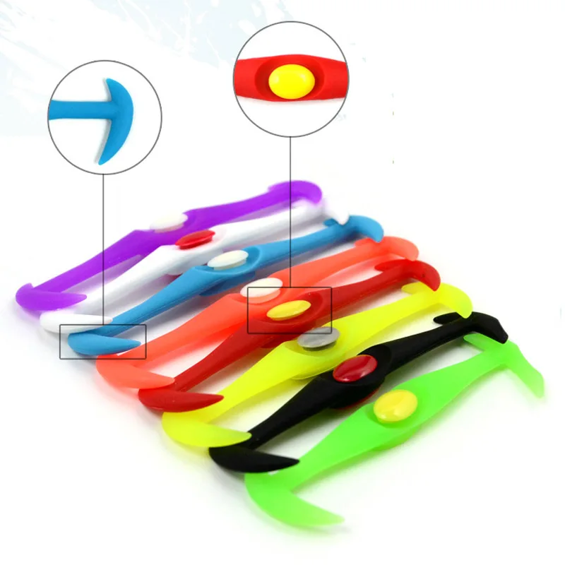 JUP 1 Bag /12 Roots None Necktie Shoelaces Adult Children Unisex Men Boy Elastic Silicone Shoelaces Casual Sports Lazy Shoelaces