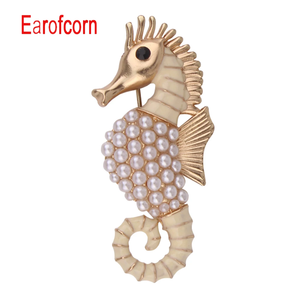 

Enamel Seahorse Brooches for Women Cute Vivid Sea Animal Brooch Pin High Quality New Fashion Jewelry