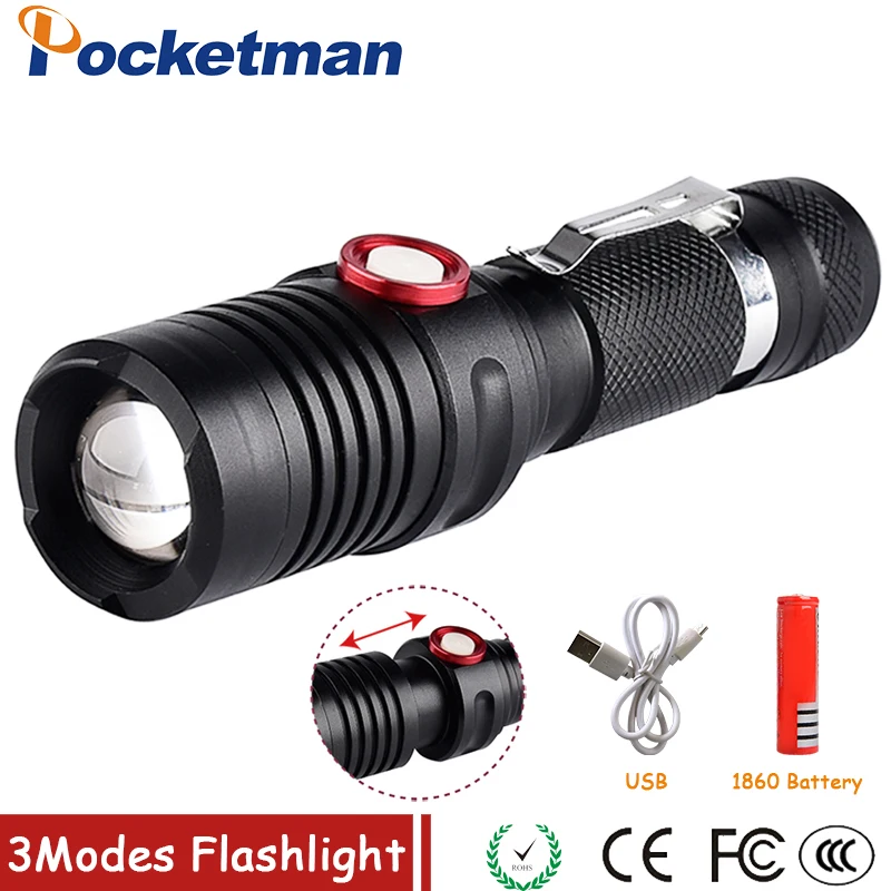 LED Tactical Flashlight Brightest Handheld Flashlights Zoomable LED Flashlight 5000 Lumens
