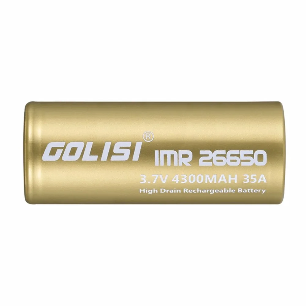 GOLISI S43 26650 Перезаряжаемые Батарея литий-ионный аккумулятор 4300mAh 3,7 V 35A большого потока энергии низкое внутреннее сопротивление для Светодиодный фонарики Налобные