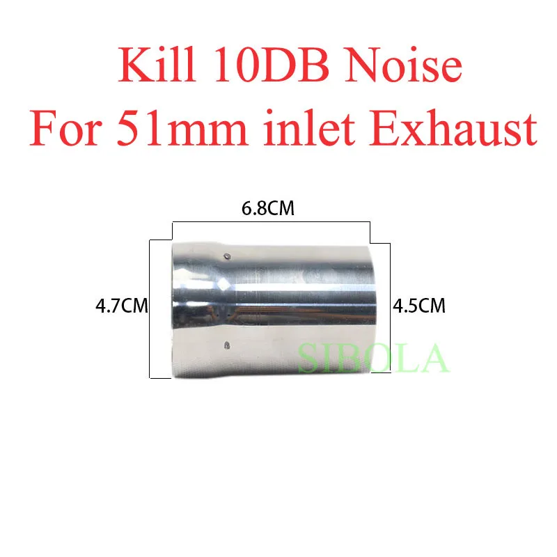 Для 51 мм 60 мм на входе мотоцикла глушитель дБ убийца подвижный дБ убийца глушитель шумоподавитель - Цвет: For 51mm Inlet
