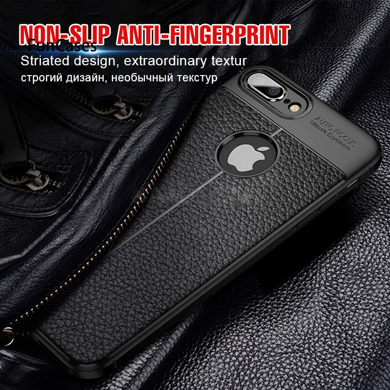 Мягкие из искусственной кожи чехол для iPhone 6 6s 7 8 плюс Чехол телефона Полный