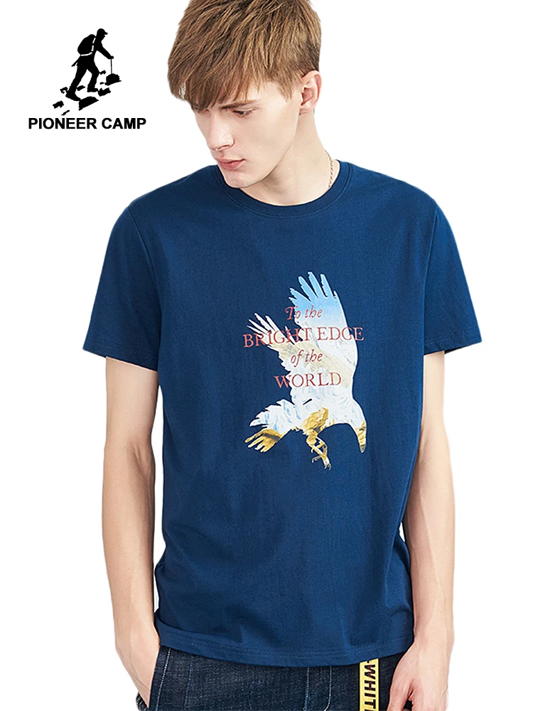 

Pioneer camp new summer short sleeve t shirt for men brand clothing casual eagle printed t-shirt men quality tees male ADT806002
