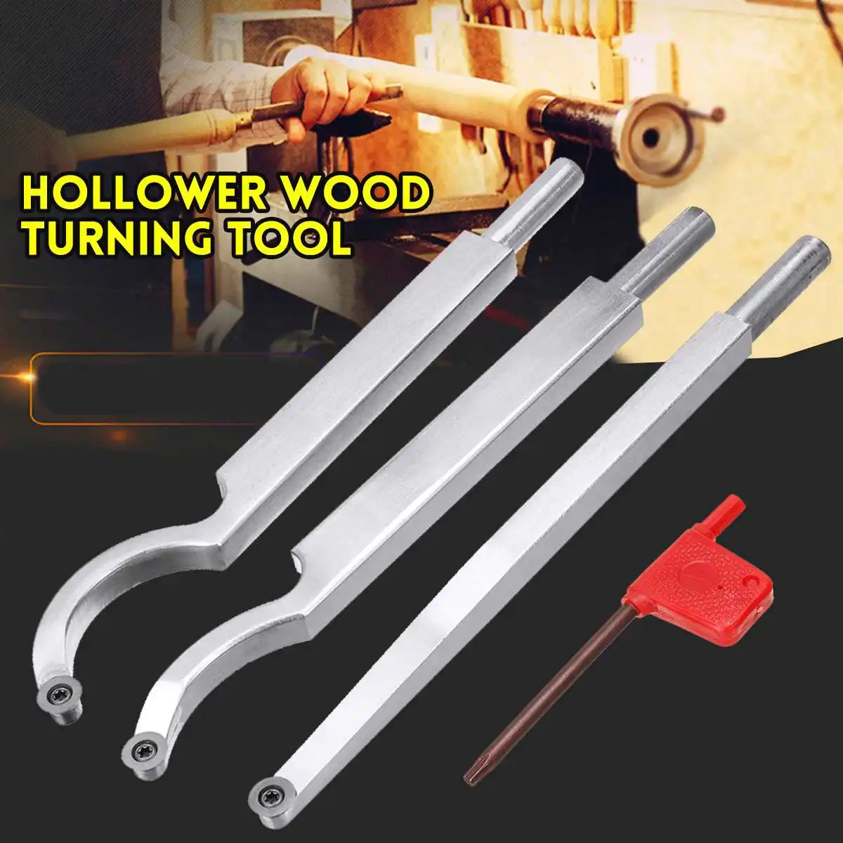 

1Pcs Hollower Wood Turning Tool Handheld Wooden Rotary Wood Lathe Hollow Shank Woodworking turning tool Lathe