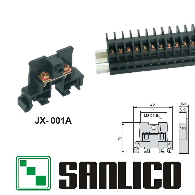 

DIN Rail Universal type screw clamp Terminal Blocks clapboard screw type JX-001A/JX-001B and DB-001