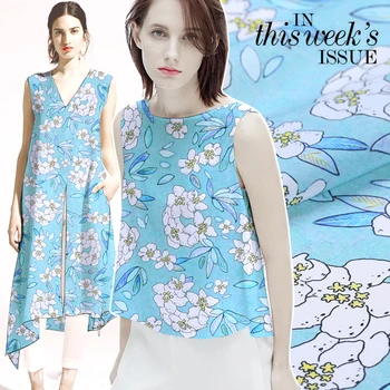 

18 spring and summer new digital printing silk crepe de Chine silk fabric natural crepe de Chine silk clothing dress shirt cloth