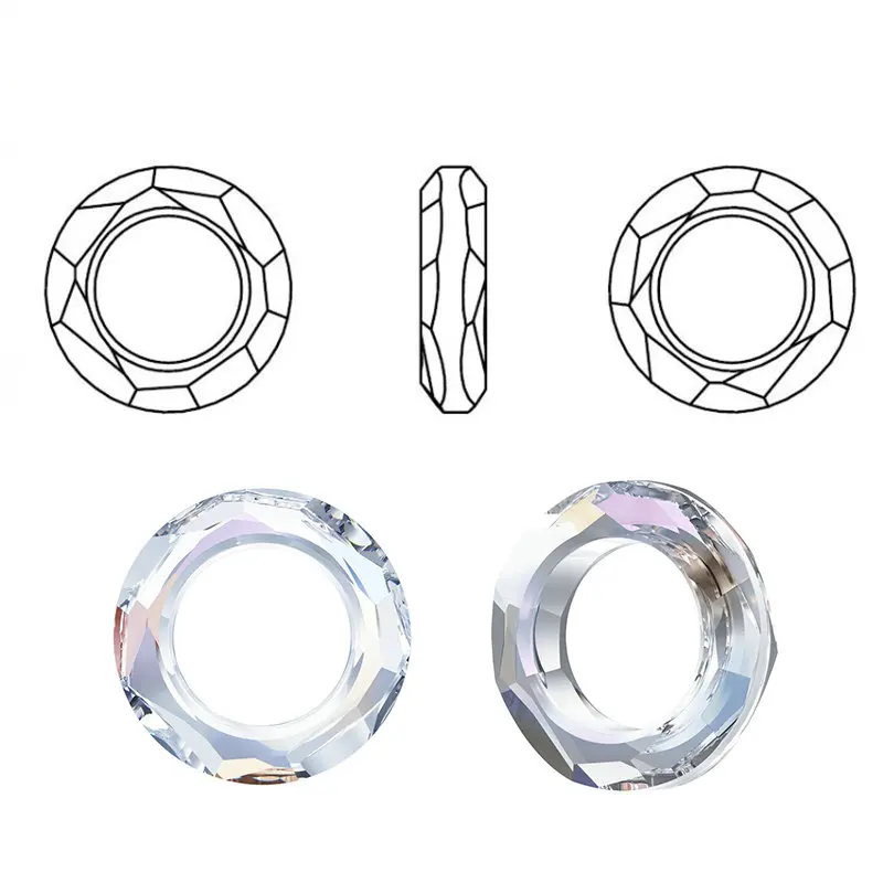 14 мм 30 мм хрустальные бусины Кристальные AB стеклянные бусины Свободные бусины космическое кольцо для изготовления ювелирных изделий ожерелья серьги аксессуары