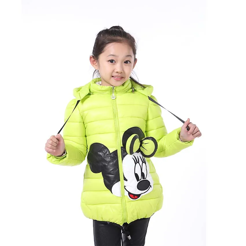 Распродажа; куртка для маленьких девочек 2-7 лет; пальто с Минни; детская одежда; хлопковое зимнее пальто для девочек; куртка с капюшоном для девочек