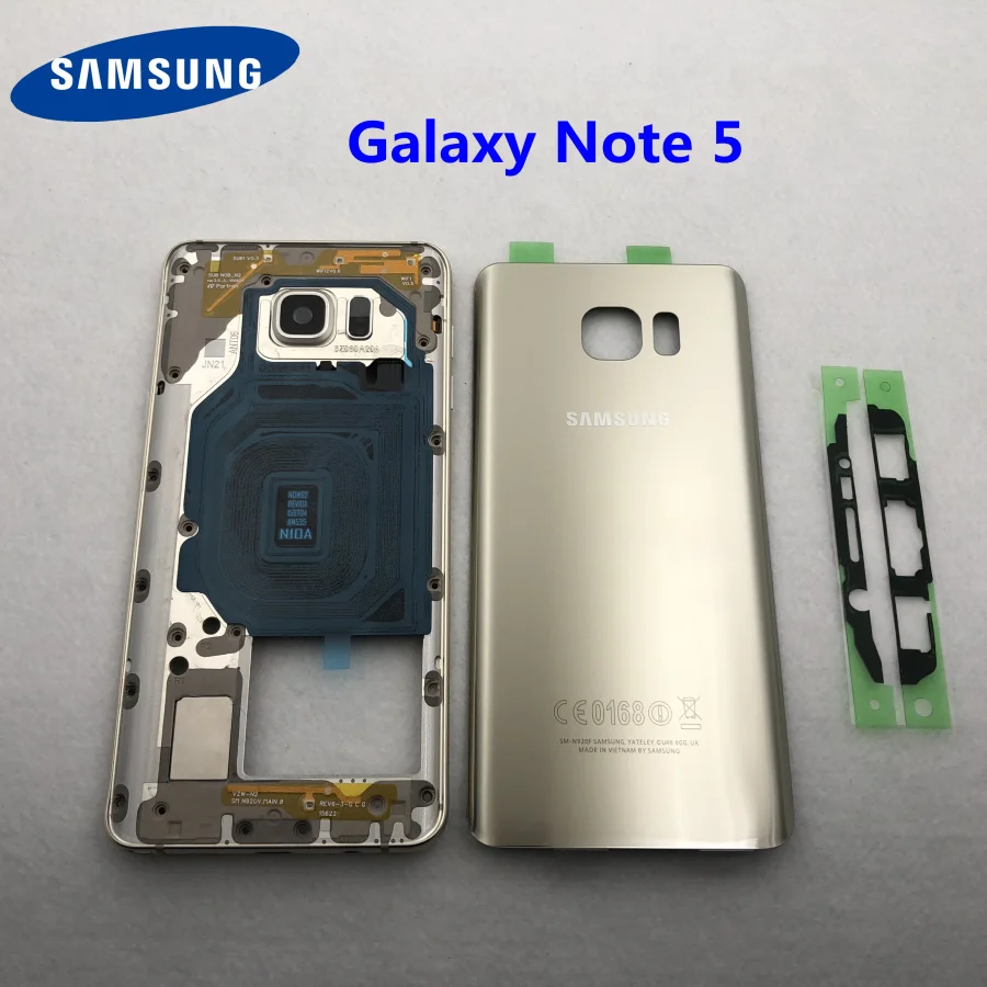 Чехол с полным корпусом для samsung Galaxy Note 5 N920 N920F N9200 Передняя средняя Рамка металлическая рамка задняя крышка note5