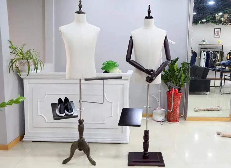 China Male adjustable mannequin for clothes flexible with wood hand