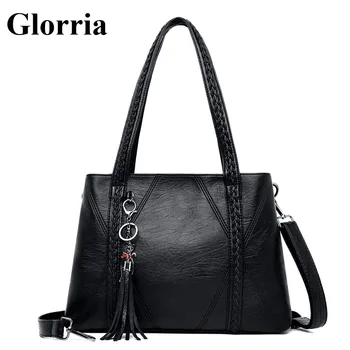 

Glorria New Luxury Handbags for Women High Quality Leather Tote Bag Women Big Capacity Messenger Crossbody Bag Female Casual Sac
