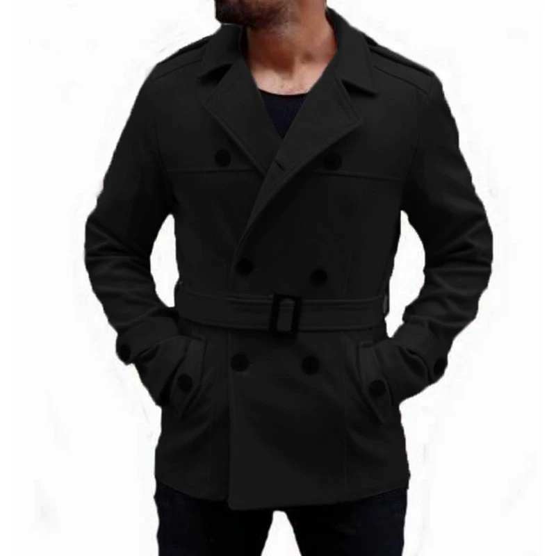 AYUNSUE New 2018 Warm Thick Mens Wool Coat Men Cashemer