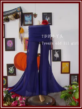 

Transparent thin Tribal Belly Dance flare Pants with Runched Skirt NO07-12