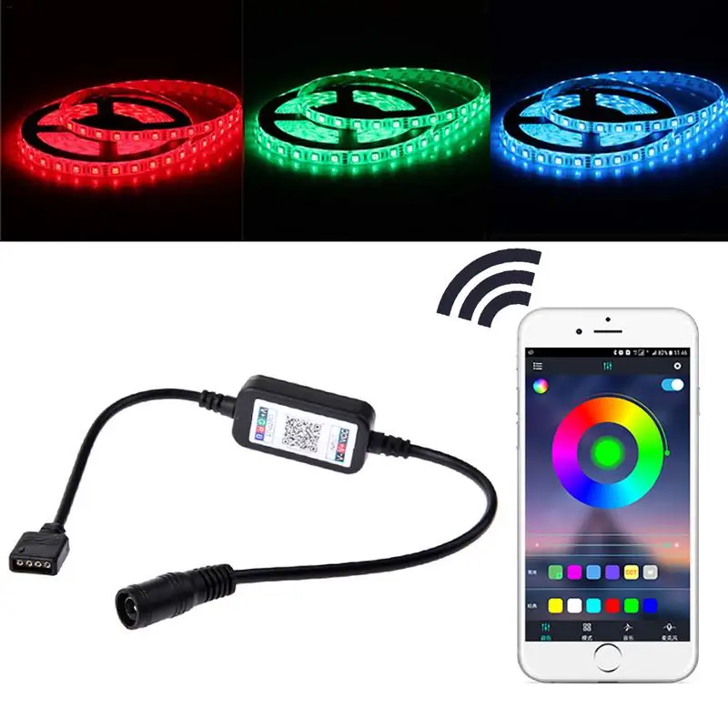 Беспроводной мини регулятор ярсветильник для светодиодной ленты RGB Bluetooth 5 24 В