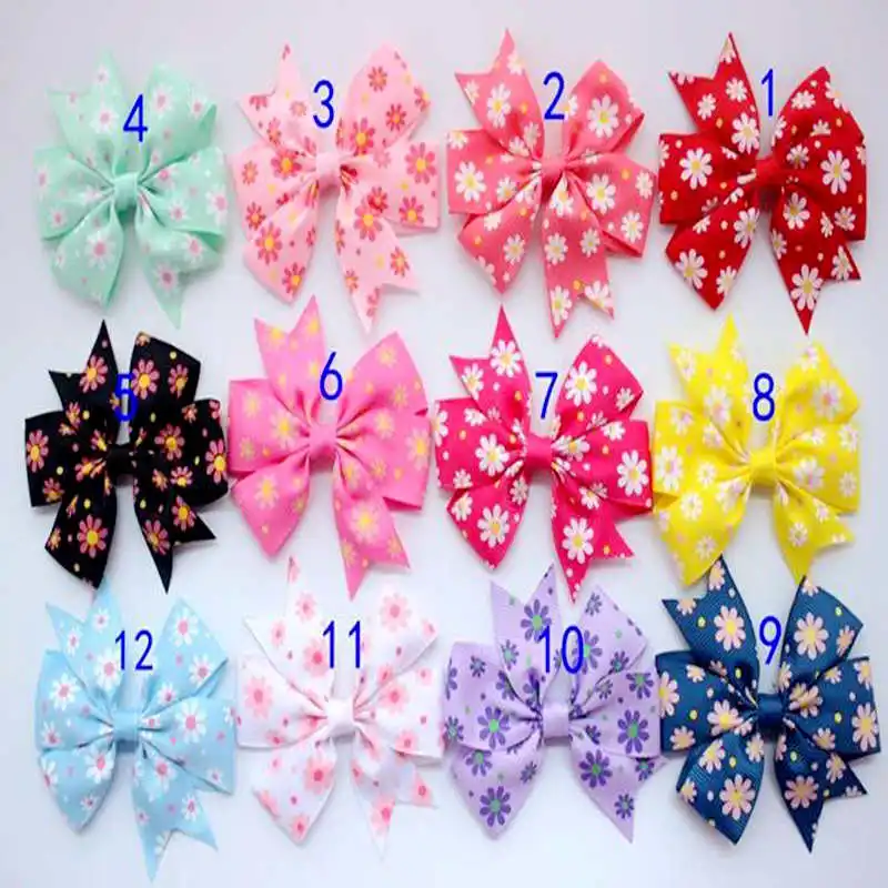 

1PC 80MM Children's baby hair accessories handmade flower shoes flowers DIY grosgrain ribbon bows
