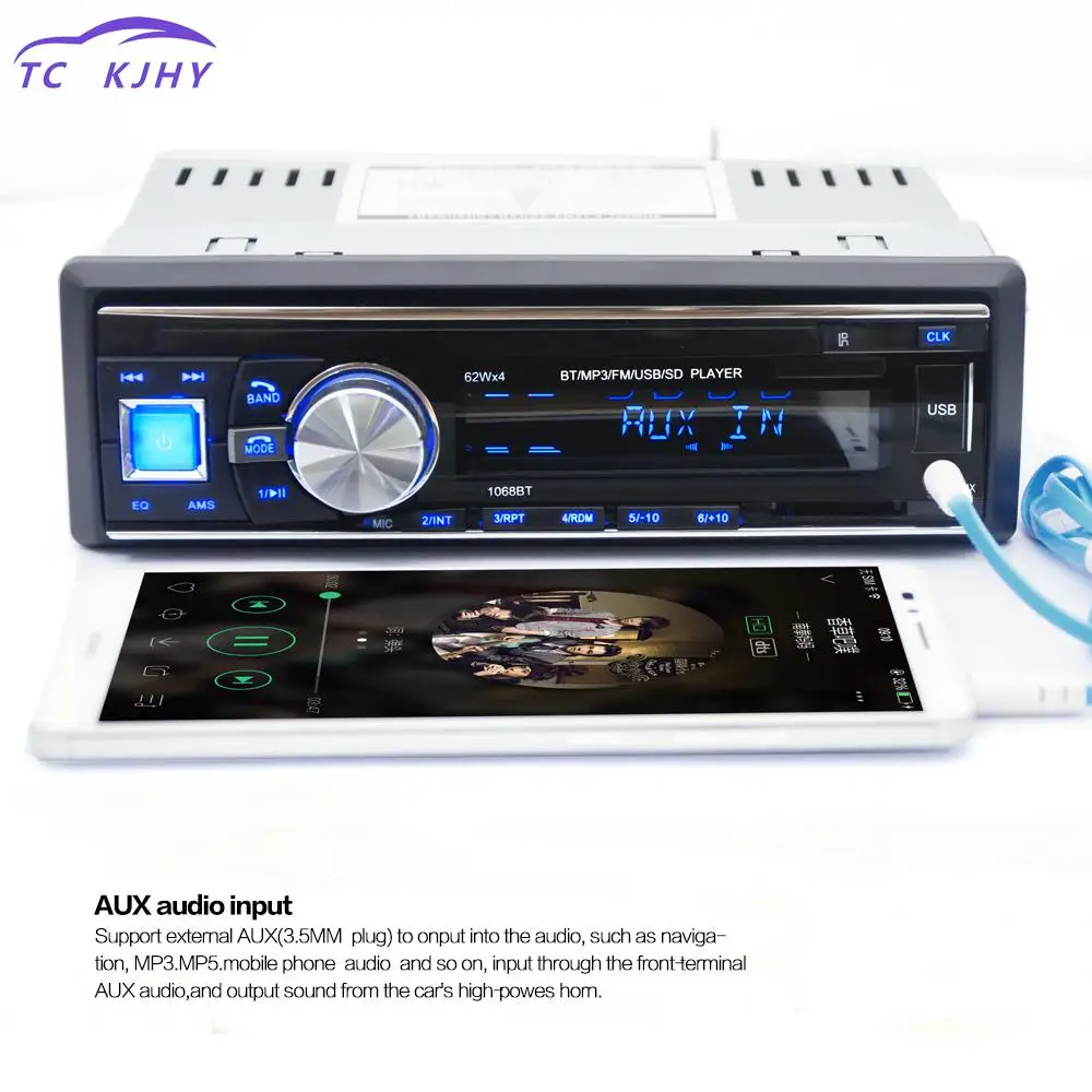 

2018 1din 12v Bluetooth Auto Car Fm Radio Stereo Audio Player Support Handsfree Call Aux / Mp3 / Usb / Sd Card + Remote Control