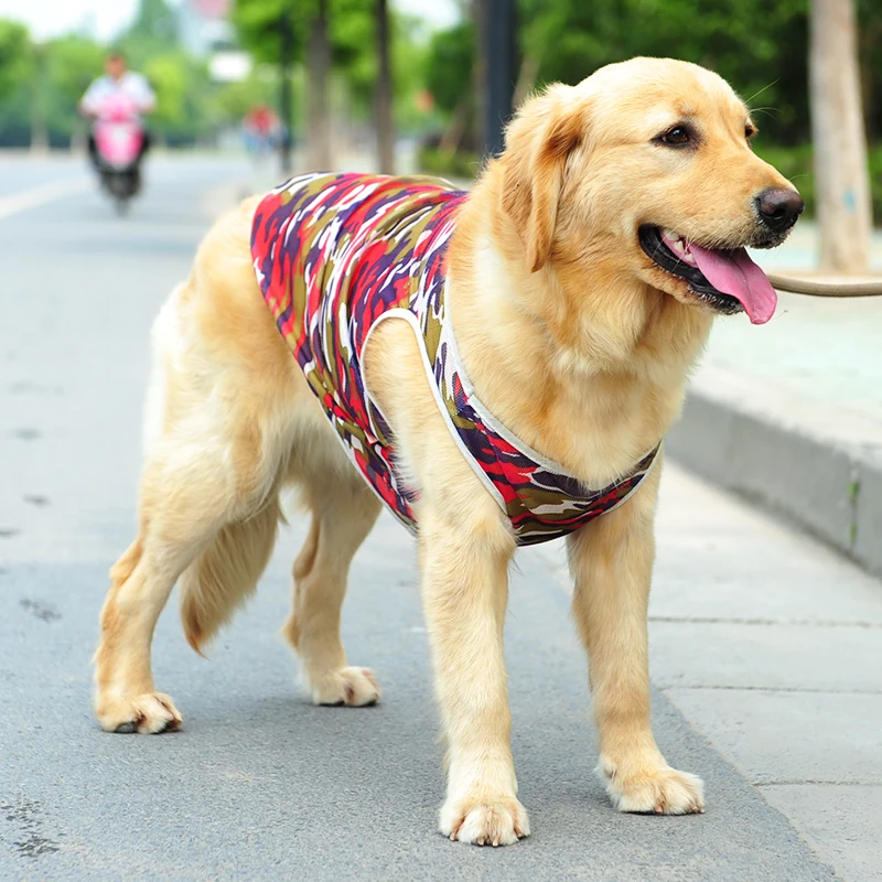 Для больших собак, жилет одежда для больших собак летняя футболка ротвейлера Сибирского хаски, подходит для породы золотистый ретривер со вставкой, самоед, Большая одежда для домашнего питомца, костюм