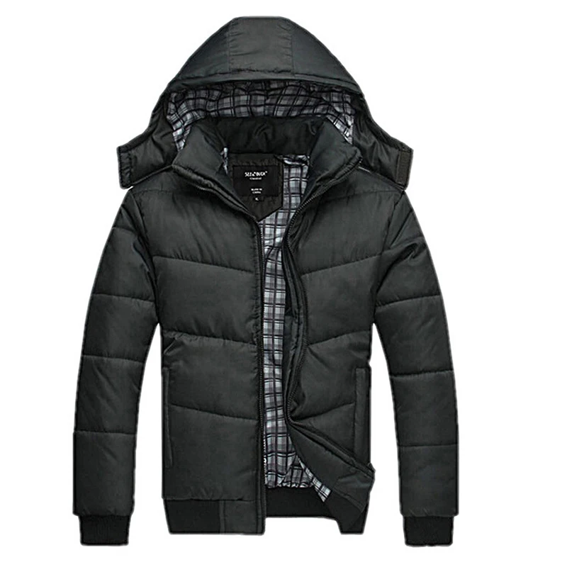 Jacket Men Winter Spring classic solid jacket warm male overcoat parka outwear cotton hooded down coat mens cotton jackets