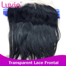 Luvin HD прозрачное швейцарское кружевное фронтальное закрытие с детскими волосами 13x4 часть предварительно выщипанные бразильские фронталы