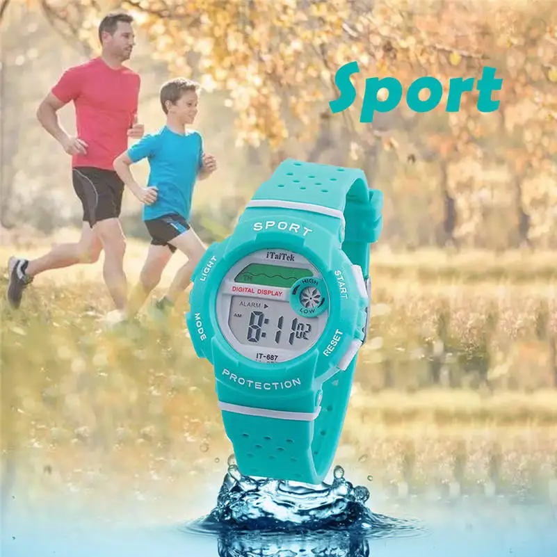 ITAITEK 2019 Children's Watch Sports Color With Big Screen New Student Children Waterproof Electronic Watches 661S4 | Наручные часы