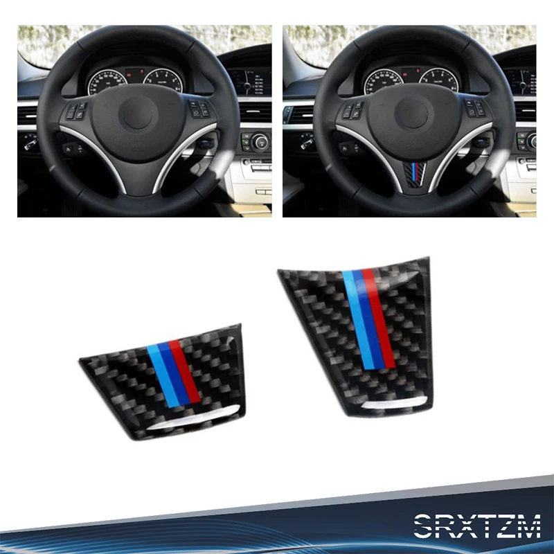 SRXTZM углеродное волокно Авто Рулевое колесо наклейки Чехол для Bmw M Спорт Эмблемы 3