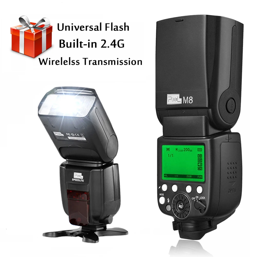 Pixel M8 Camera Flash LCD wireless Speedlite Fill Light