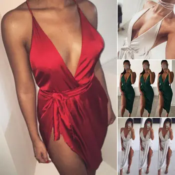 

Sexy Women Ladies Clothing Dresses Bandage Bodycon Sleeveless Deep V Neck Party Women Dress New