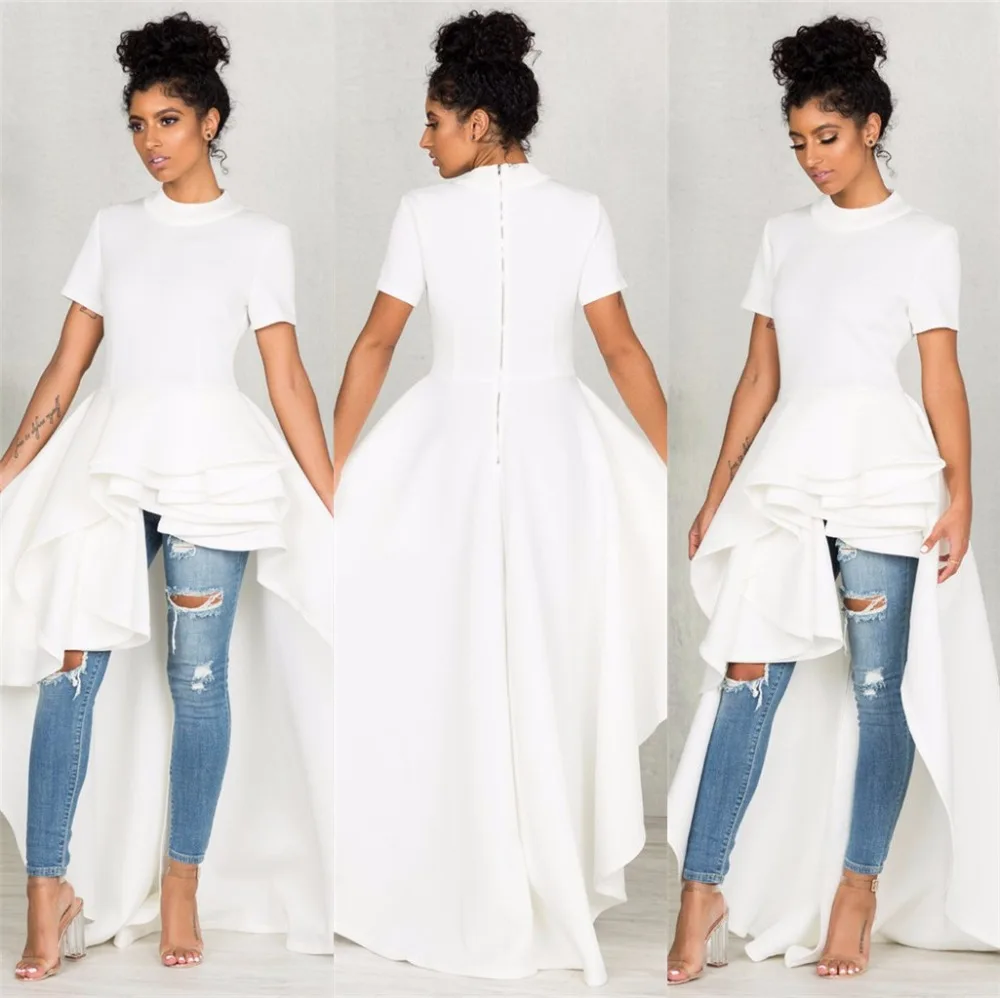 

Brand Fashion O Neck Asymmetrical Cut Women Summer Dress Short Sleeve Evening Elegant Dress Vestidos Longo J1374
