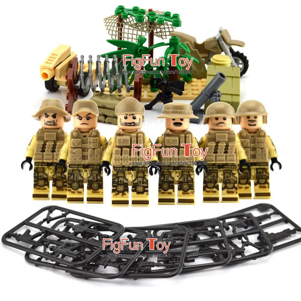 

6 PCs Set Modern Special Forces Army Toys Building Blocks Set with Weapons and Accessories Kids Gifts Bricks Toys