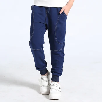 

2018 5-14Y Summer Spring Autumn Teenage Children Pant Cotton Pockets Kids Sports Pants For Boys Solid School Pant Kids Clothes