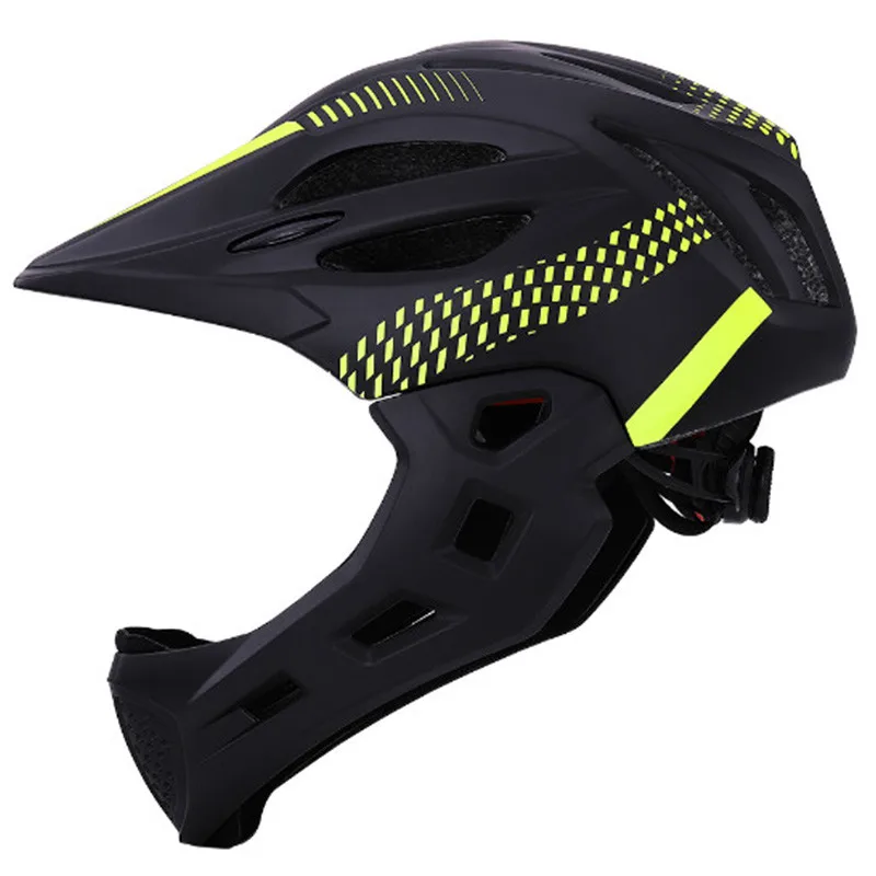 11 цветов светодиодный Полнолицевой шлем для горного велосипеда, спортивный защитный шлем для детей, полностью закрытые шлемы для спуска, BMX шлем 46-53 см