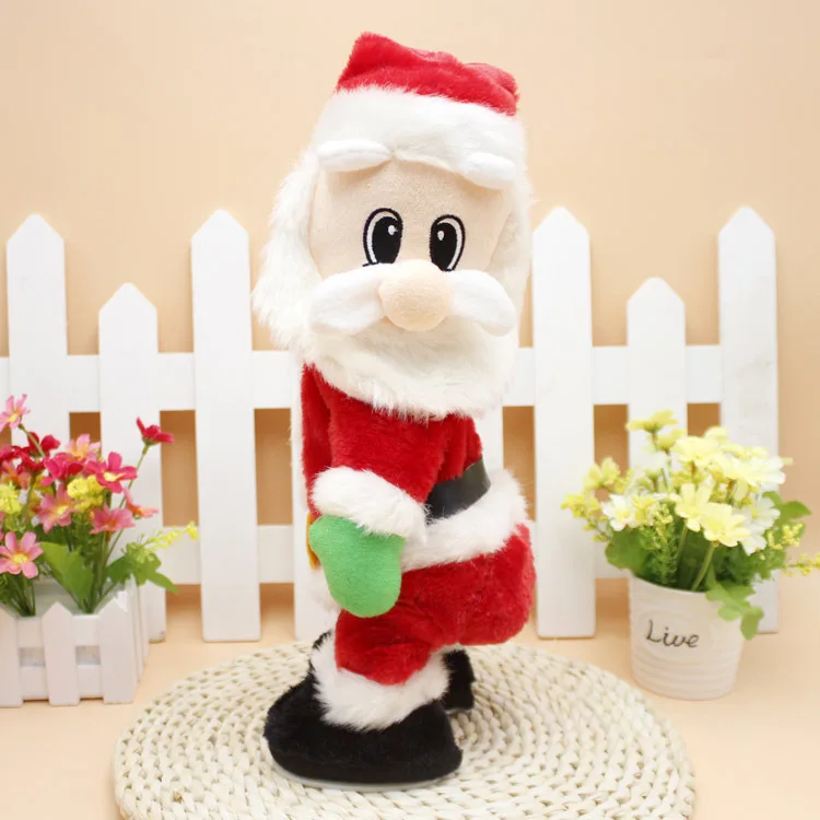 Санта-Клаус может спеть, танец, плюш, электрическая кукла, рождественские украшения