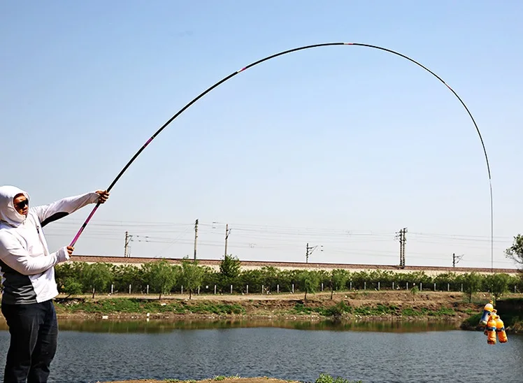 Drop Shipping 3.6M-7.2M Telescopic Fishing Rod High Carbon Fishing Rod Portable Ultralight Pole 28 Tonal Stream Rod Carp Fishing