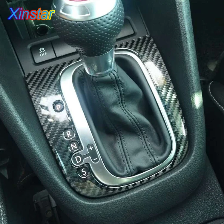 

Carbon fiber car automobile gear knob decoration sticker for Volkswagen Golf 6 R Scirocco left and right-hand drive