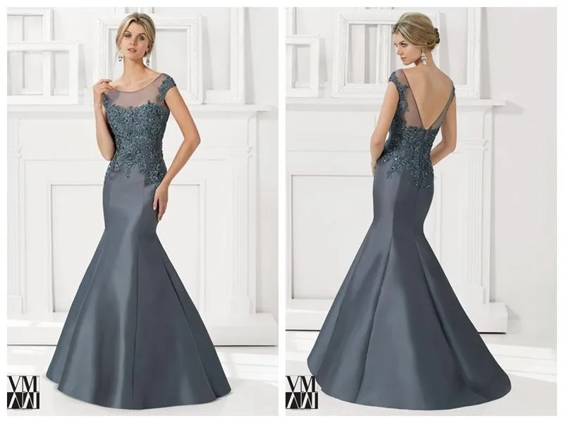 Vestido de madrinha эротичное с вырезом на спине русалка мать невесты светло-голубые платья с рукавом-крылышком кружева аппликации V Назад длинное платье