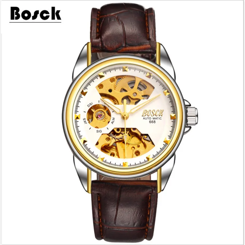relogio masculino BOSCK font b men s b font high end luxury font b mechanical b