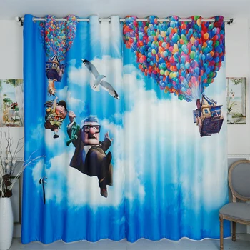 

Custom Made 2x Drapery Drape Curtain Grommet Hook Window Dressing Nursery Kids Children Room 200cm x 260cm Balloon Cloud Blue