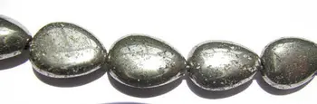 

2strands 8-14mm genuine gleaming pyrite crystal teardrop drop polished iron gold pyrite beads