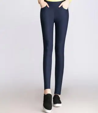 Женские брюки ярких цветов, эластичные леггинсы, черные, синие, белые, женские обтягивающие брюки-карандаш размера плюс, женские повседневные брюки - Цвет: sapphire