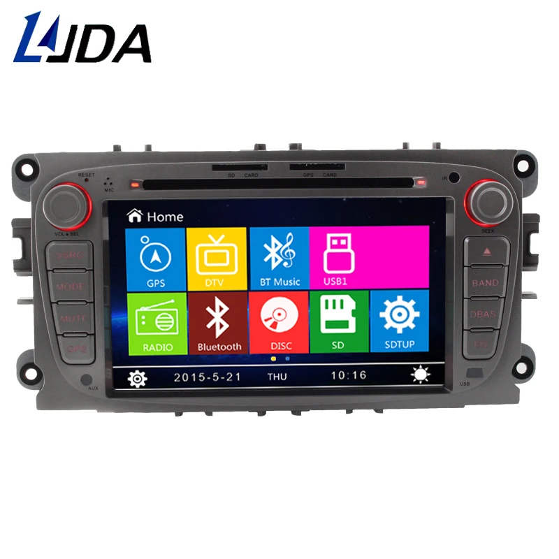 

LJDA 2 din 7 inch Car DVD Player For Ford Mondeo Focus S-Max C-Max GPS Navigation Car Multimedia Touch Screen Auto Display MAP
