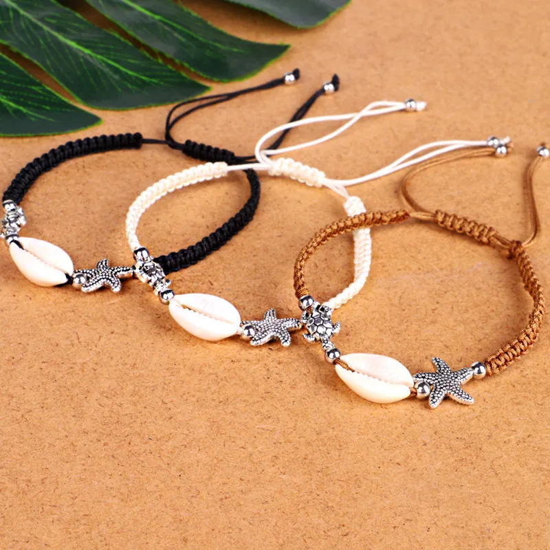 

Hot Sale Handmade Natural Seashell Hand Knit Bracelet Shell Bracelets Women Accessories Beaded Strand Bracelet Best Friend Gifts