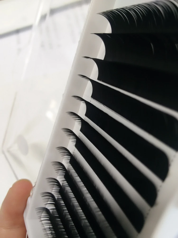 

Private Label Customize Flat Lashes Extensions Hand Made Silk Eyelash Thickness 0.15mm